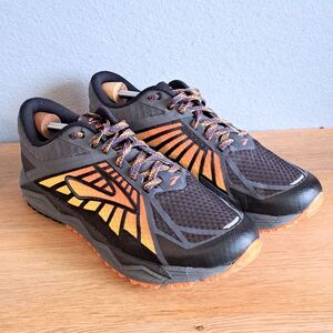 Brooks Caldera Mens 9.5 Black Orange Trail Running Shoes Outdoor Sneakers